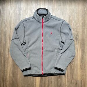 Polo Ralph Lauren Gray Fleece‎ Red Pony and Zipper Jacket Boys Medium
